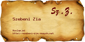Szebeni Zia névjegykártya